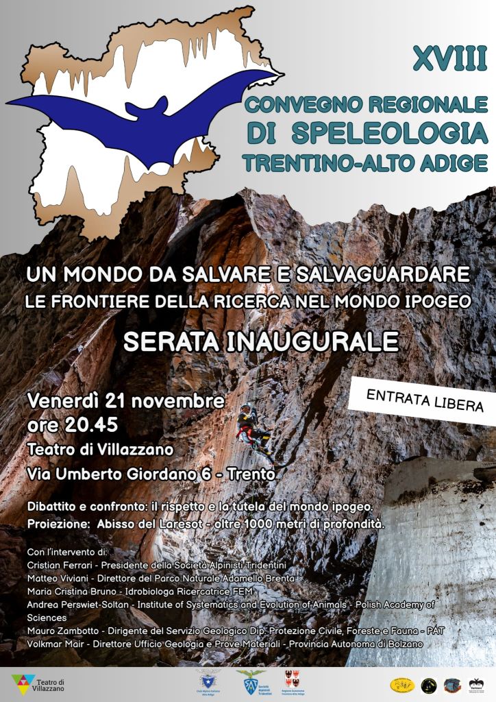 Un mondo da salvare e salvaguardare. Le frontiere della ricerca nel mondo ipogeo. Villazzano (TN) 21-22-23 novembre 2025