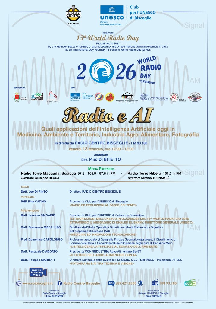15^ Giornata Mondiale della Radio.  Bisceglie, 13 febbraio 2026 -  ore 12.00