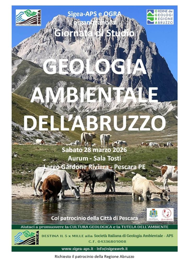 Giornata di Studi Geologia Ambientale dell'Abruzzo. Pescara, 28 marzo 2026 - ore 9.00