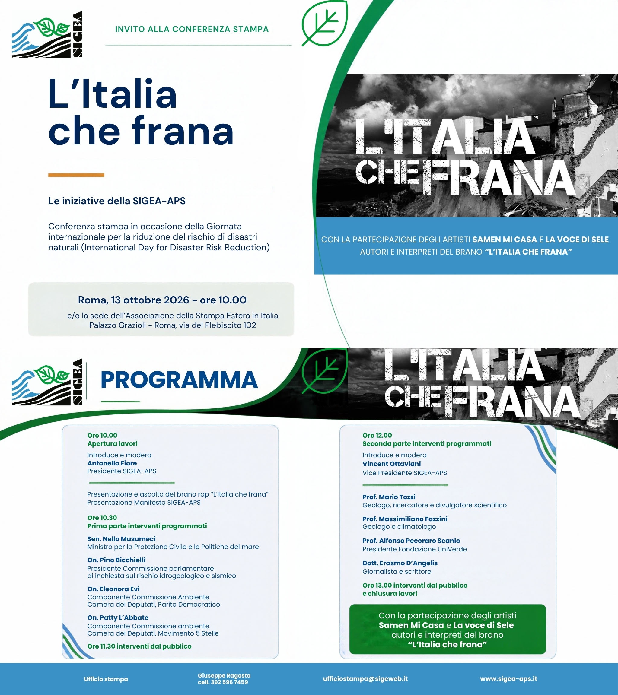 L'Italia che frana - invito e locandina - 1