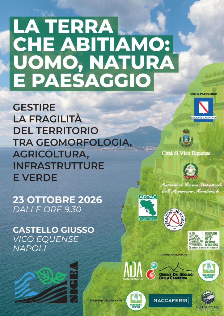 Convegno “La Terra che abitiamo: uomo, natura e paesaggio. Gestire la fragilità del territorio tra geomorfologia, agricoltura, infrastrutture e verde