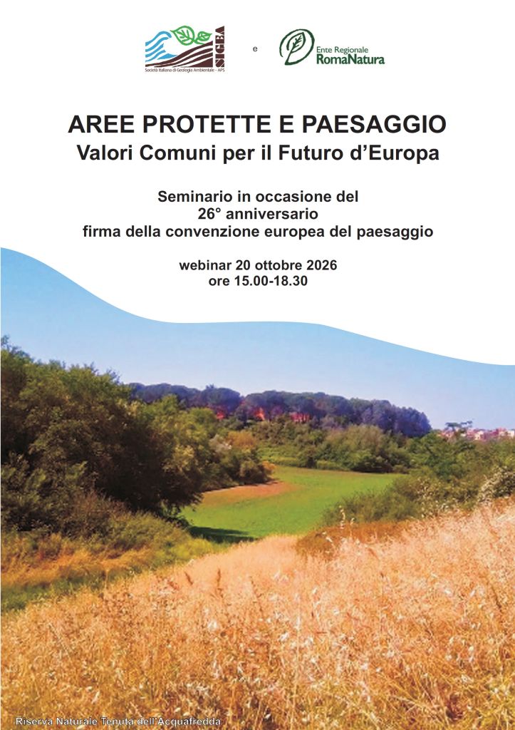 AREE PROTETTE E PAESAGGIO Valori Comuni per il Futuro d’Europa. Webinar 20 ottobre 2026 - ore 15.00